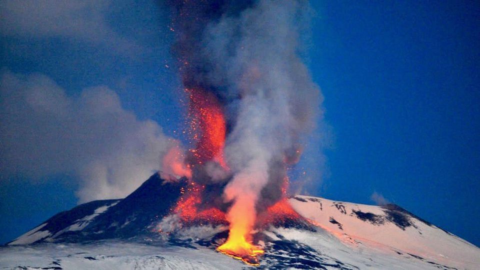 Europes Highest Volcano Mount Etna erupted