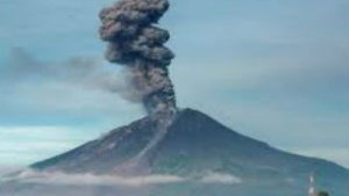 Mount Sinabung volcano erupted in Sumatra Island