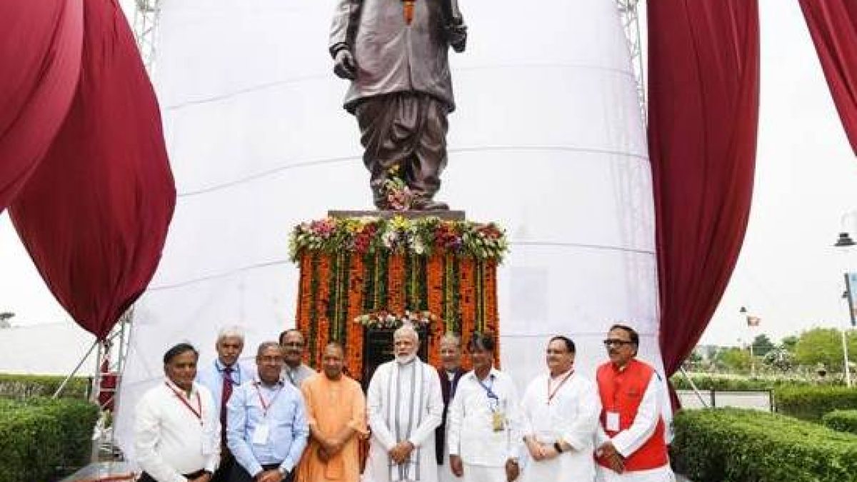PM visits Varanasi Unveils Lal Bahadur Shastri statue at Varanasi airport Joins a tree plantation drive in Varanasi