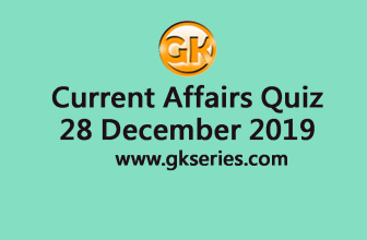 Daily Current Affairs Quiz 28 December 2019