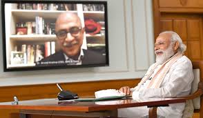 Prime Minister interacts with IBM CEO Arvind Krishna