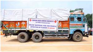 Red Cross relief supply for flood affected people in Assam, Bihar and UP