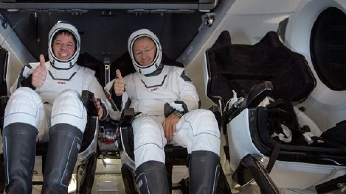 NASA astronauts aboard SpaceX’s Crew Dragon capsule