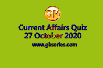 Daily Current Affairs Quiz 27 October 2020