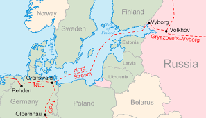 Nord Stream 2 pipeline between Germany and Russia