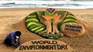 UNEP praises a sand art made by Sudarsan Pattnaik