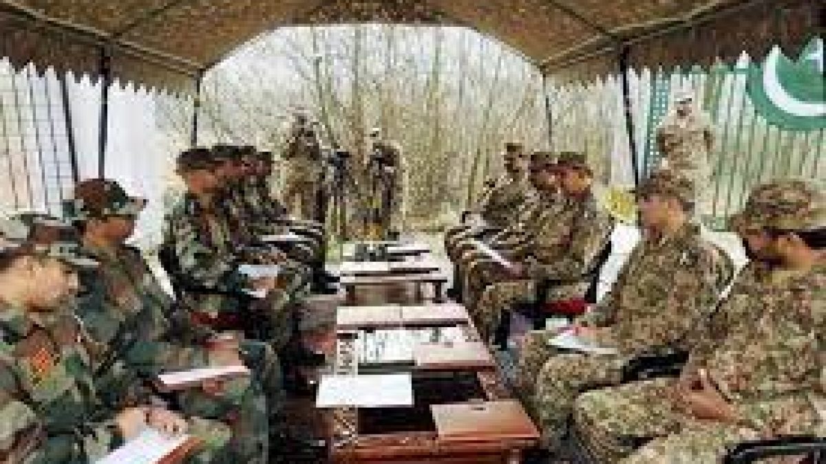 Indian army and Pakistani army hold flag meeting