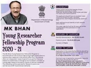 First MK Bhan Fellowship-Young Researcher Fellowship Programme