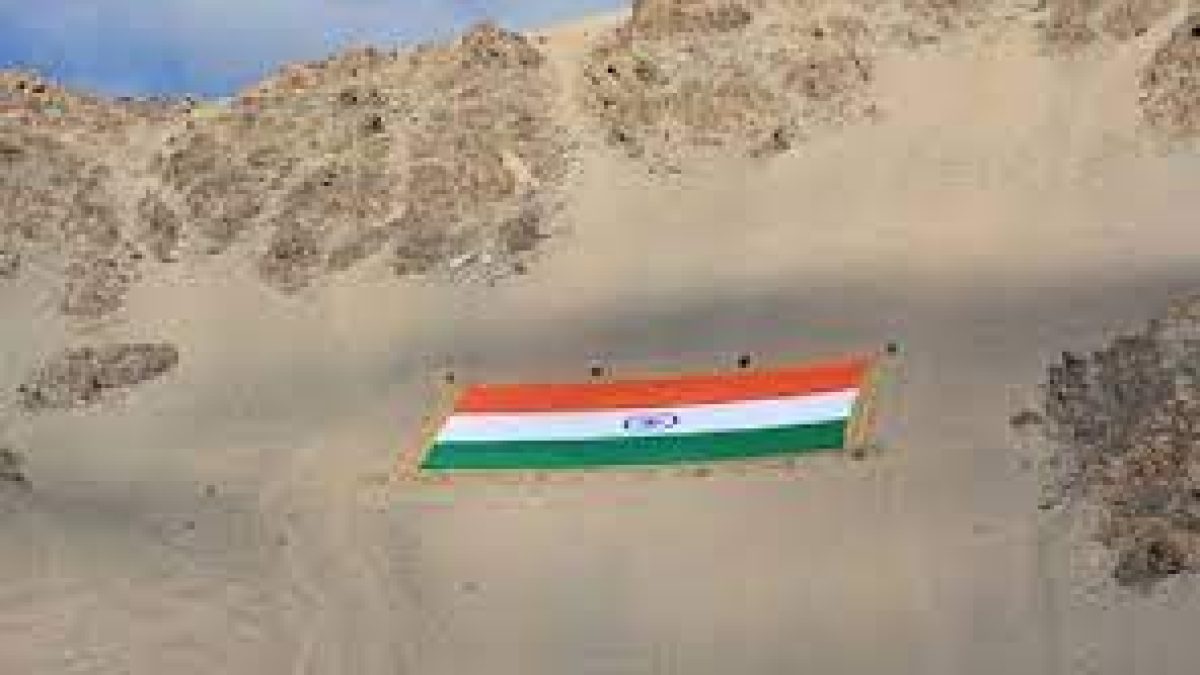 World’s largest Khadi National Flag hoisted in Leh, Ladakh