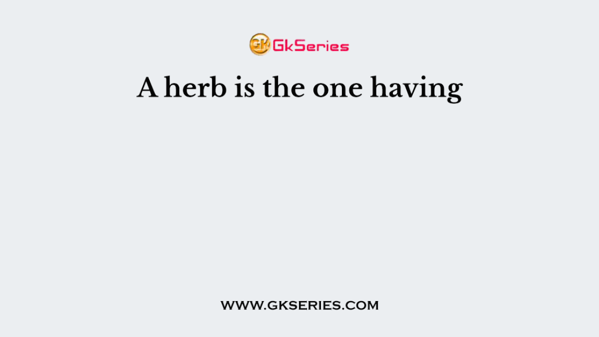 A herb is the one having