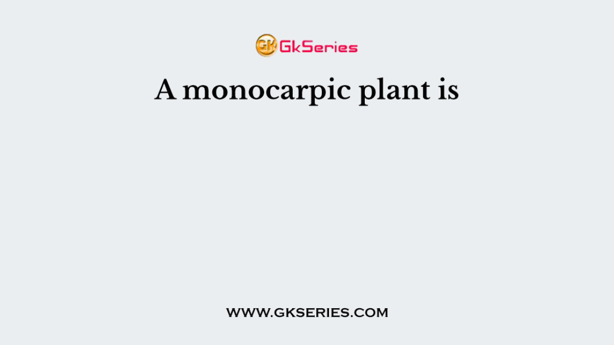A monocarpic plant is