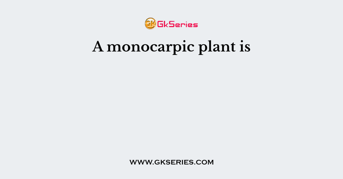 A monocarpic plant is