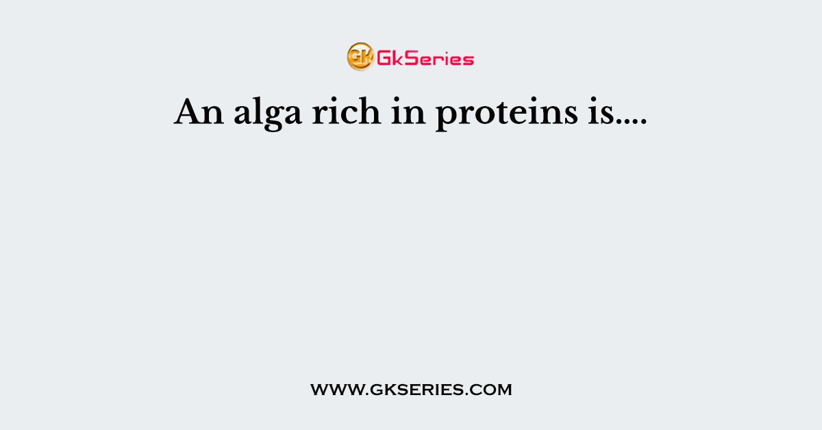 An alga rich in proteins is….