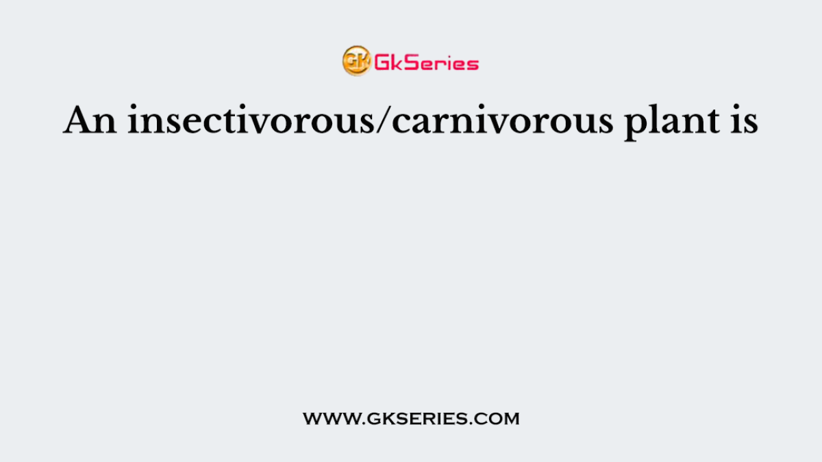 An insectivorous/carnivorous plant is