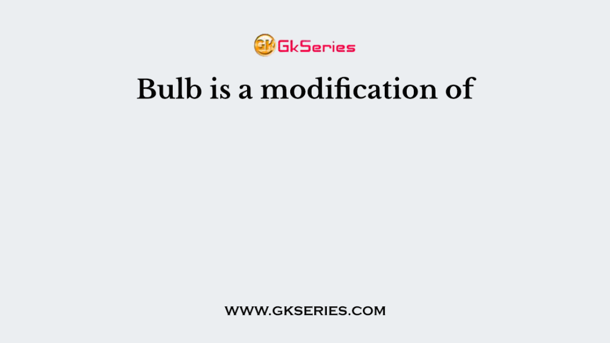 Bulb is a modification of