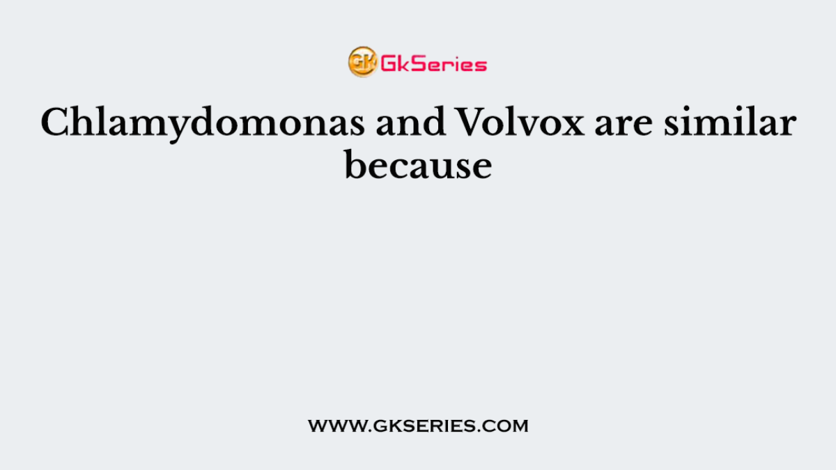 Chlamydomonas and Volvox are similar because