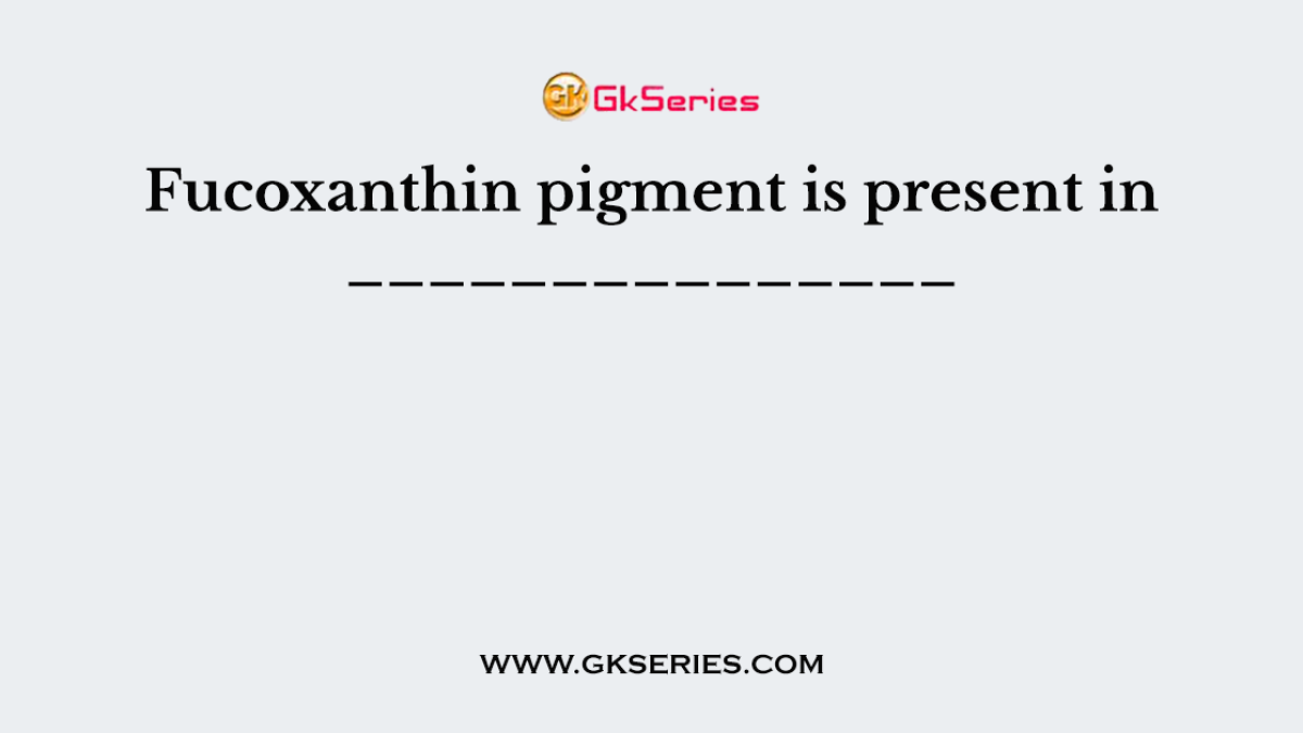 Fucoxanthin pigment is present in _______________