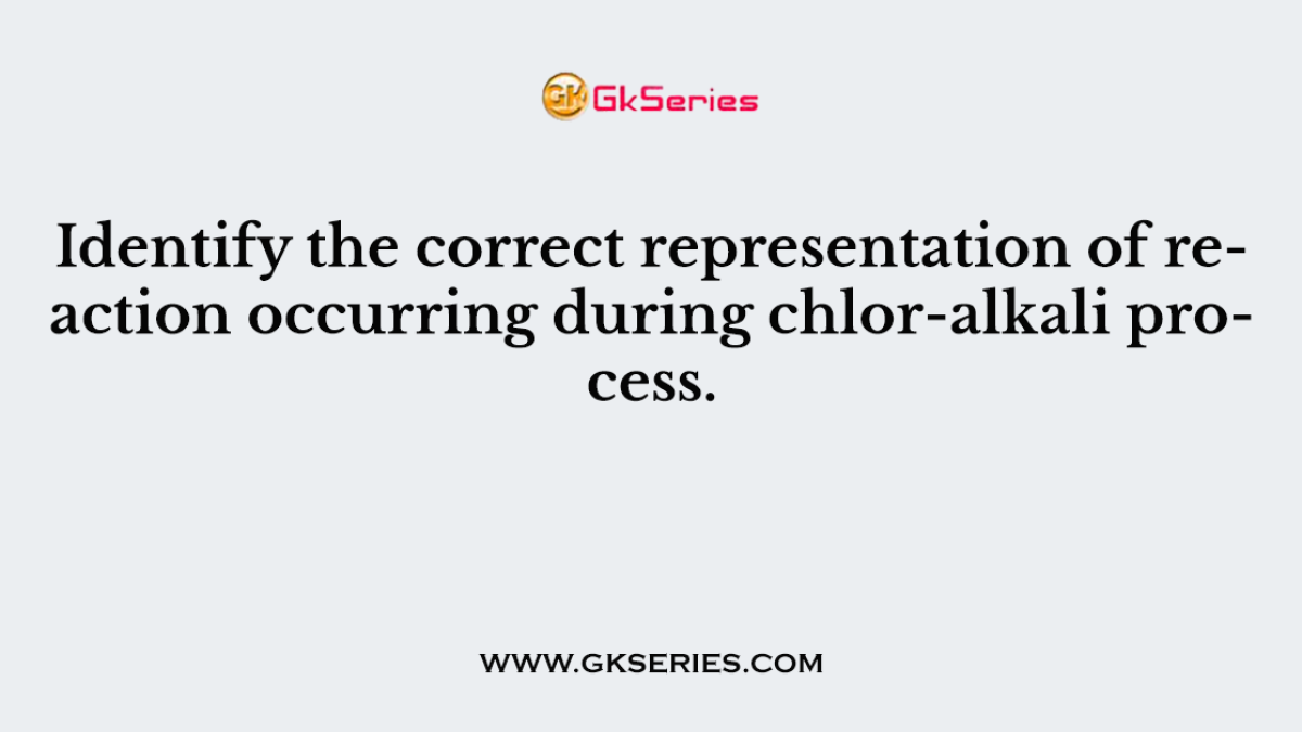 Identify the correct representation of reaction occurring during chlor-alkali process.