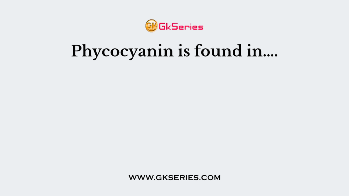 Phycocyanin is found in….