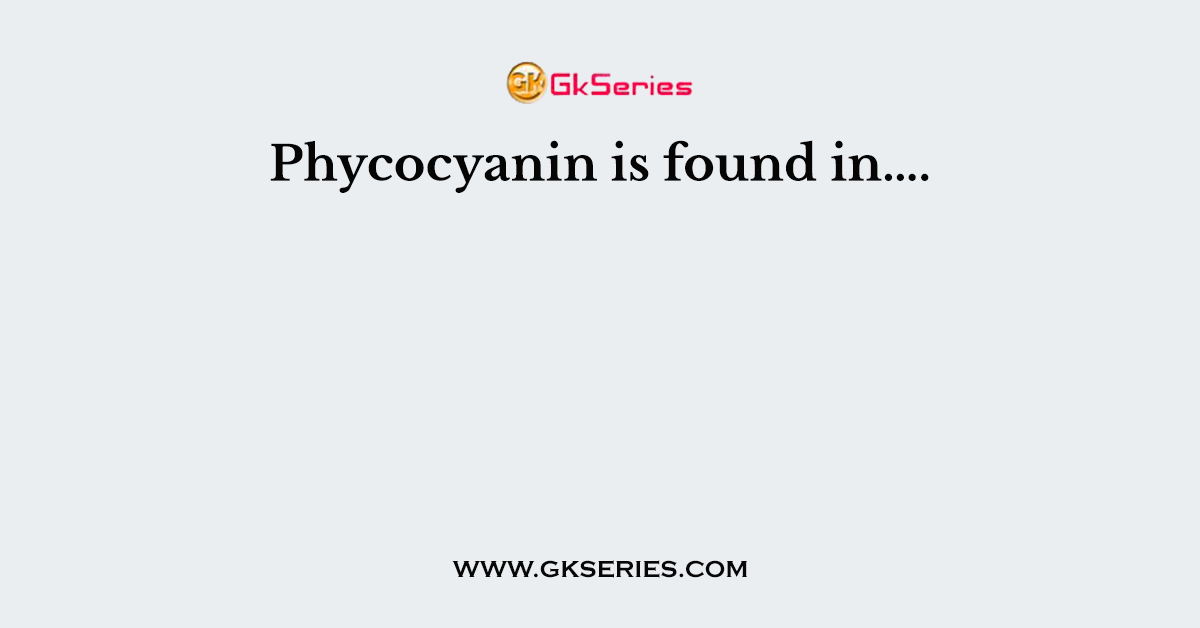 Phycocyanin is found in….