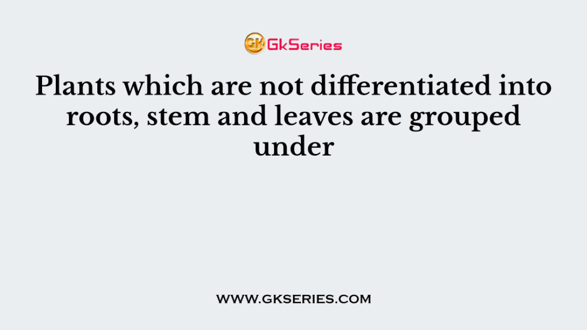 Plants which are not differentiated into roots, stem and leaves are grouped under