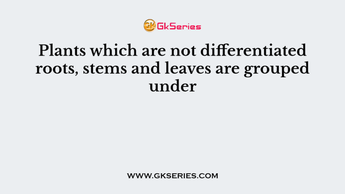 Plants which are not differentiated roots, stems and leaves are grouped under