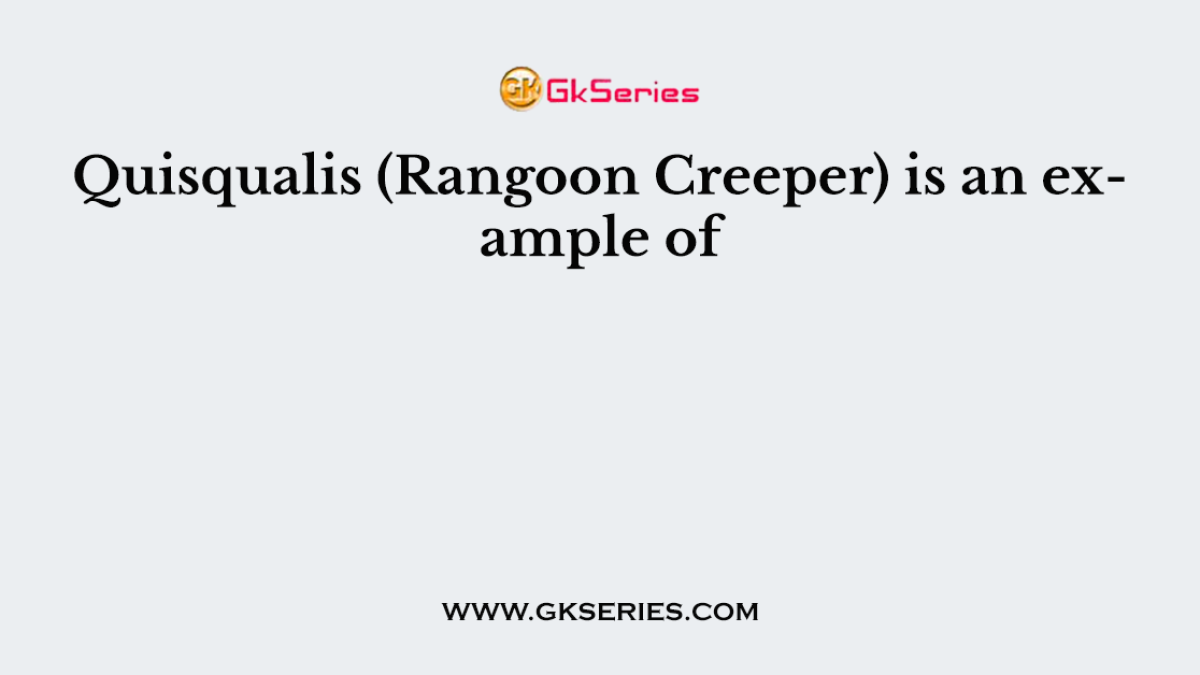 Quisqualis (Rangoon Creeper) is an example of