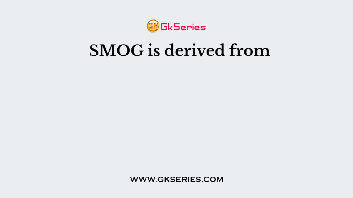 SMOG is derived from