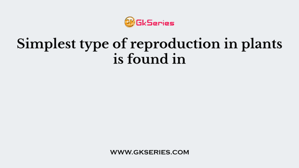 Simplest type of reproduction in plants is found in