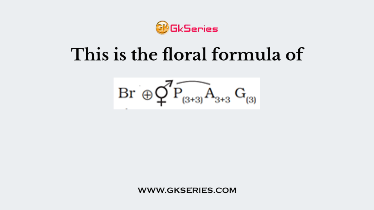 This is the floral formula of