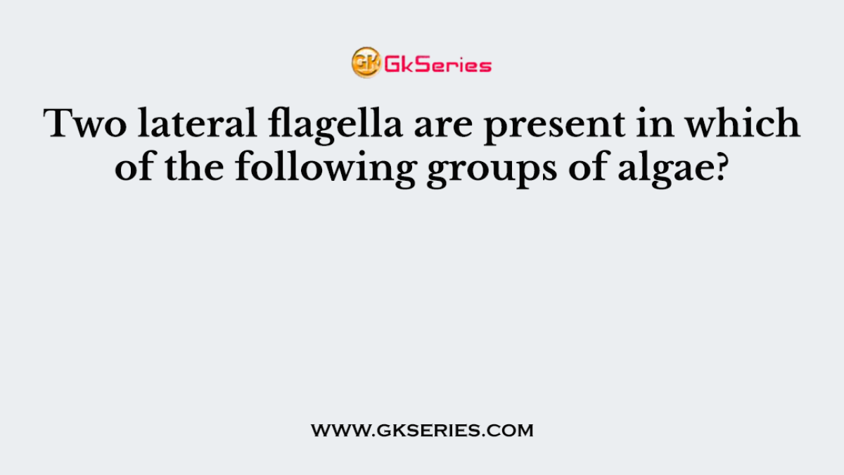 Two lateral flagella are present in which of the following groups of algae?