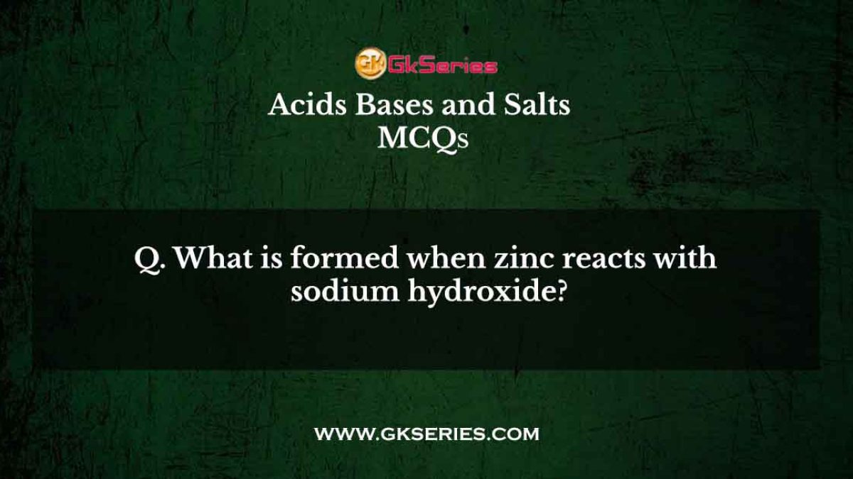 What is formed when zinc reacts with sodium hydroxide?