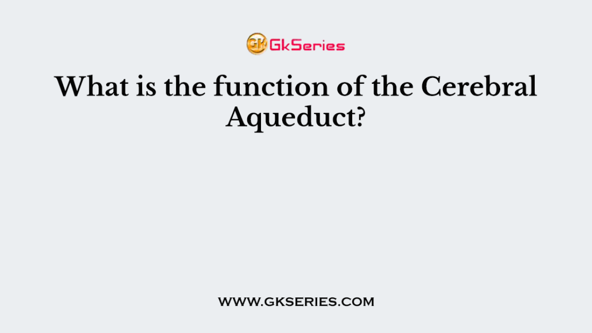 What is the function of the Cerebral Aqueduct?