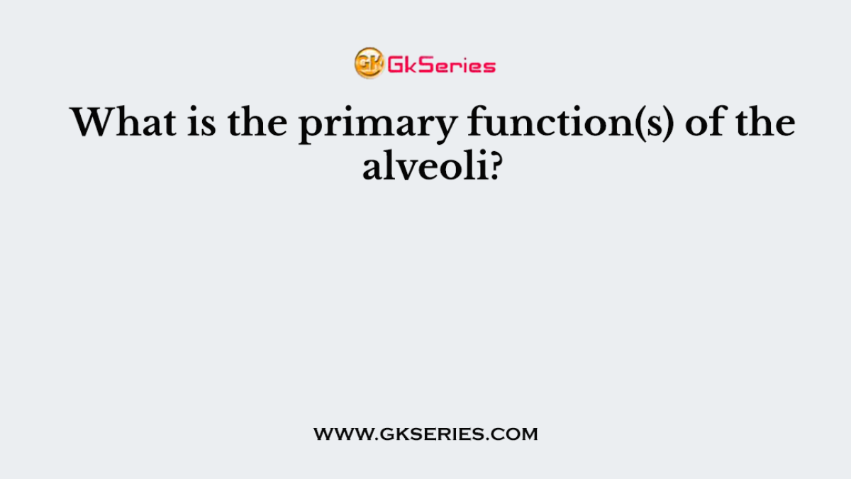 What is the primary function(s) of the alveoli?