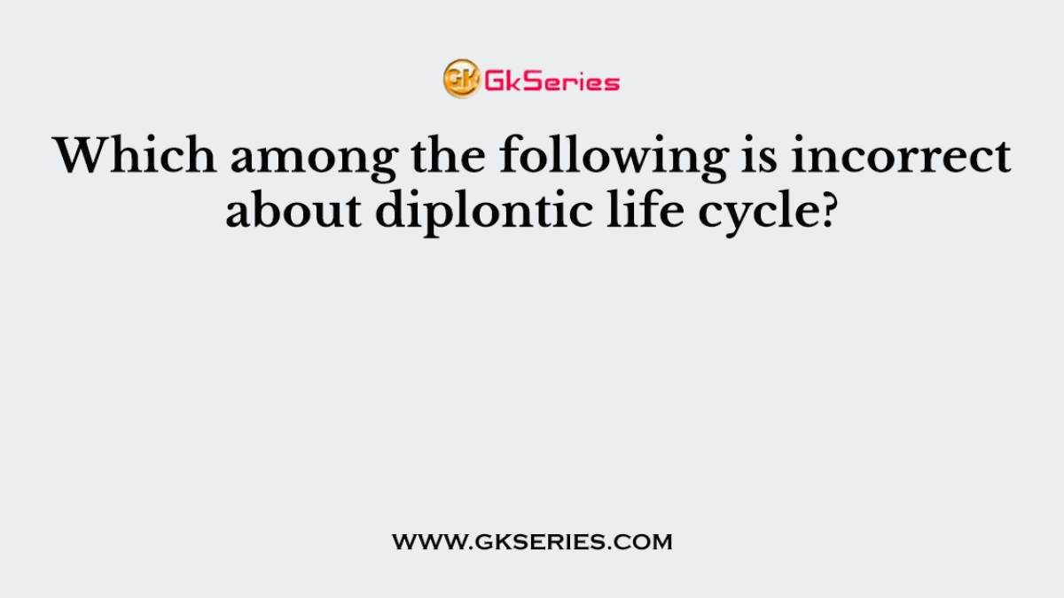 Which among the following is incorrect about diplontic life cycle?