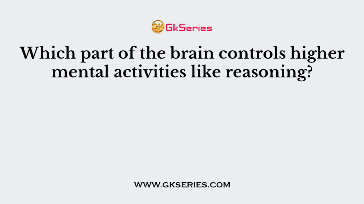 Which part of the brain controls higher mental activities like reasoning?