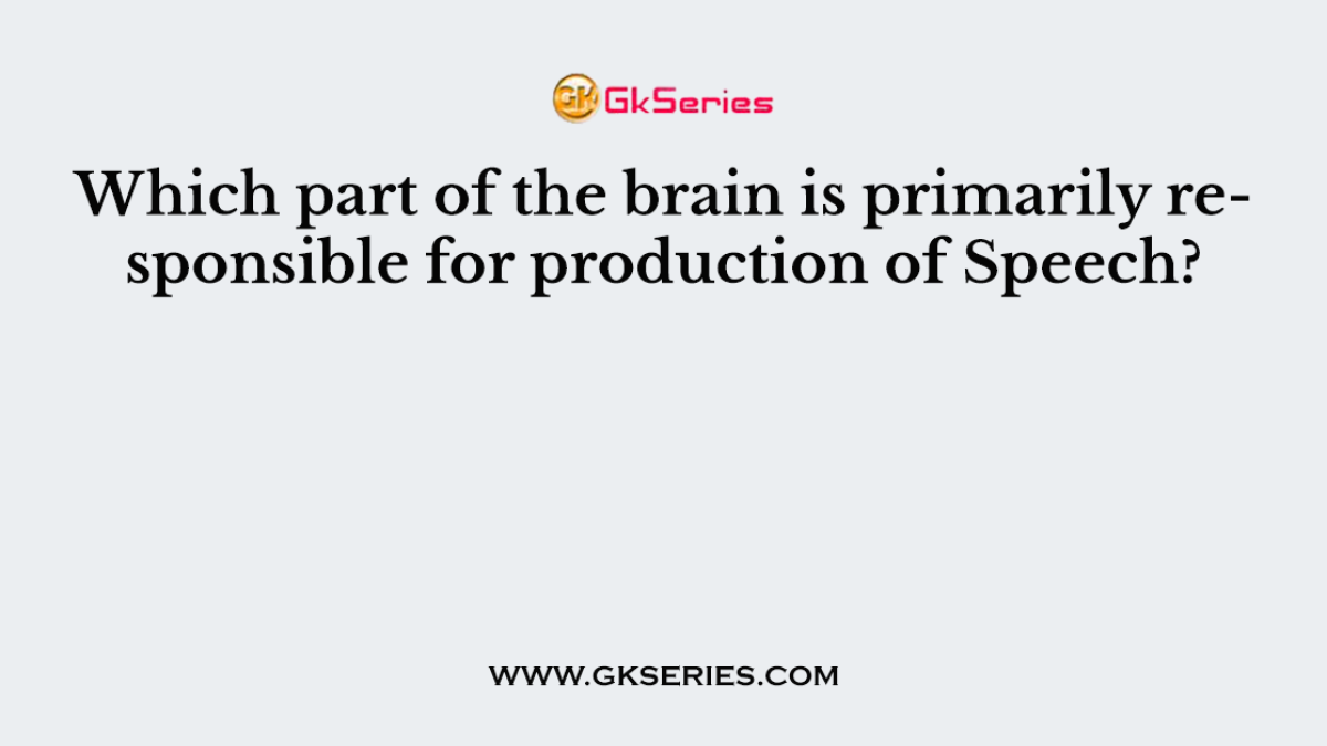Which part of the brain is primarily responsible for production of Speech?