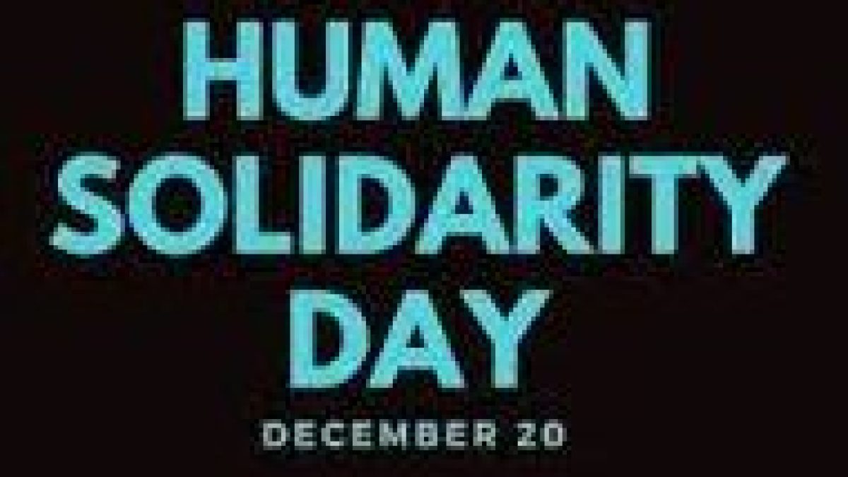 International Human Solidarity Day: 20 December