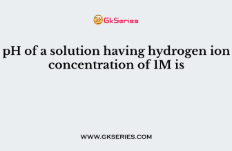 pH of a solution having hydrogen ion concentration of 1M is