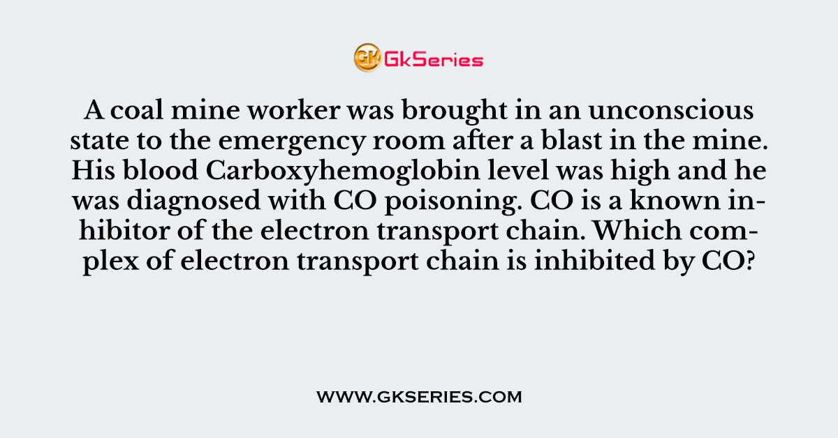 Q. A coal mine worker was brought in an unconscious state to the emergency room after a blast in the mine. His blood Carboxyhemoglobin level was high and he was diagnosed with CO poisoning. CO is a known inhibitor of the electron transport chain. Which complex of electron transport chain is inhibited by CO?