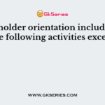 A stakeholder orientation includes all of the following activities except: