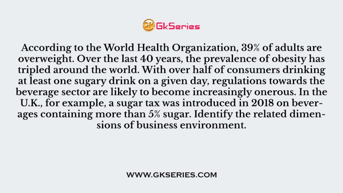 According to the World Health Organization, 39% of adults are overweight
