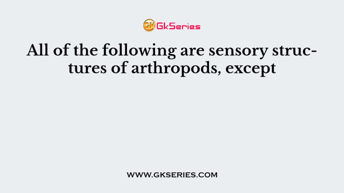 All of the following are sensory structures of arthropods, except