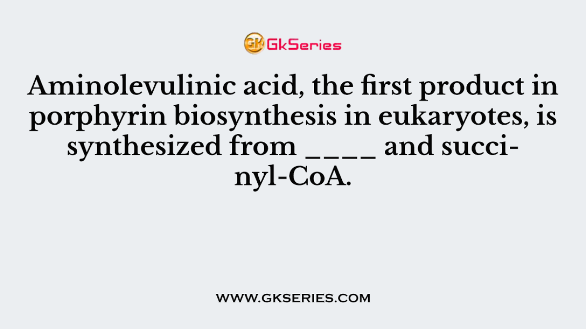 Aminolevulinic acid, the first product in porphyrin biosynthesis in eukaryotes, is synthesized from ____ and succinyl-CoA.