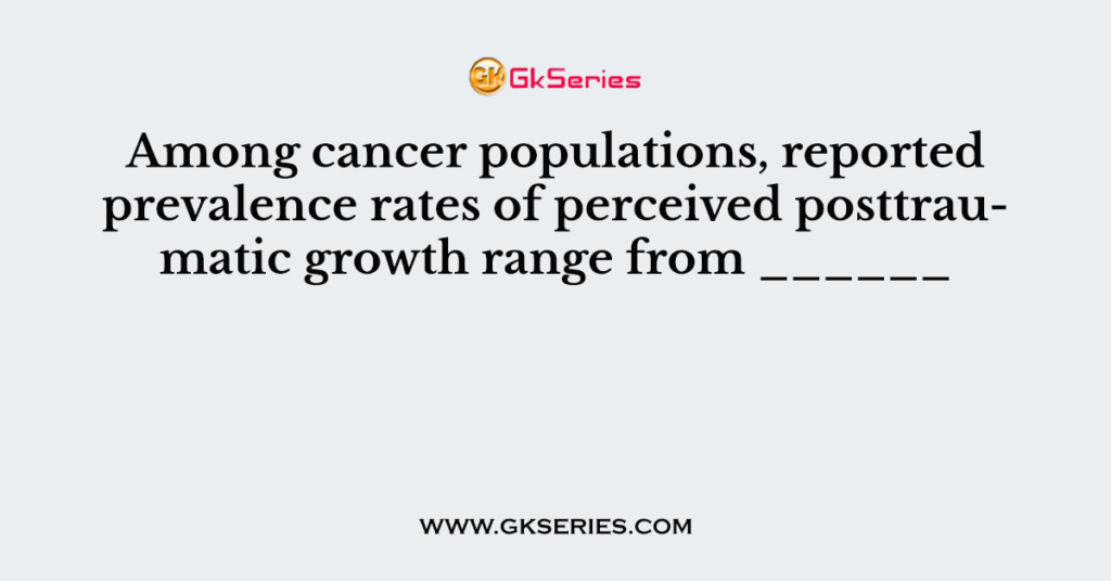Among cancer populations, reported prevalence rates of perceived posttraumatic growth range from ______