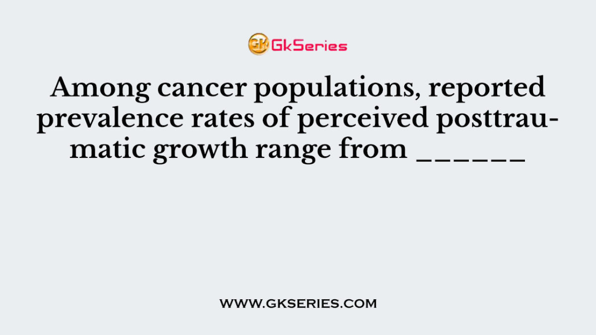Among cancer populations, reported prevalence rates of perceived posttraumatic growth range from ______