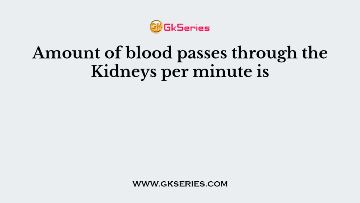 Amount of blood passes through the Kidneys per minute is