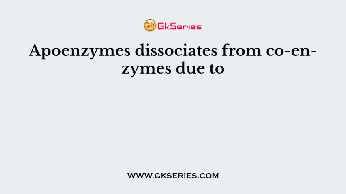 Apoenzymes dissociates from co-enzymes due to