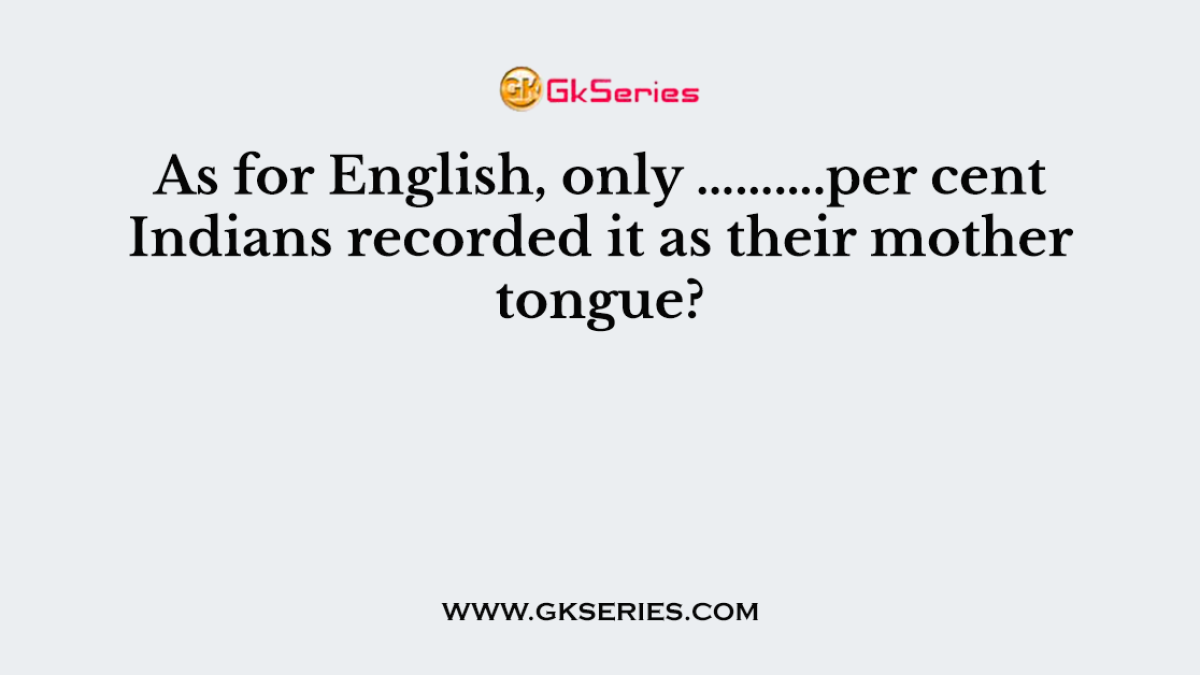 As for English, only ……….per cent Indians recorded it as their mother tongue?
