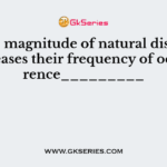 As the magnitude of natural disasters increases their frequency of occurrence_________